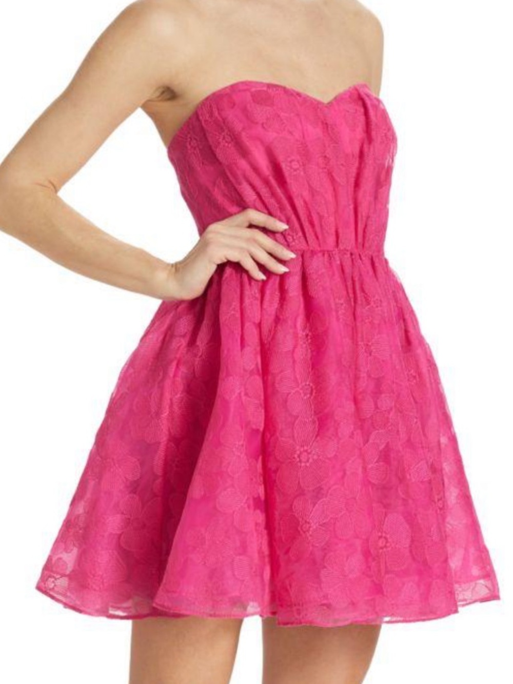 Monique Lhuillier
Women’s Strapless Organza Babydoll Mini Dress